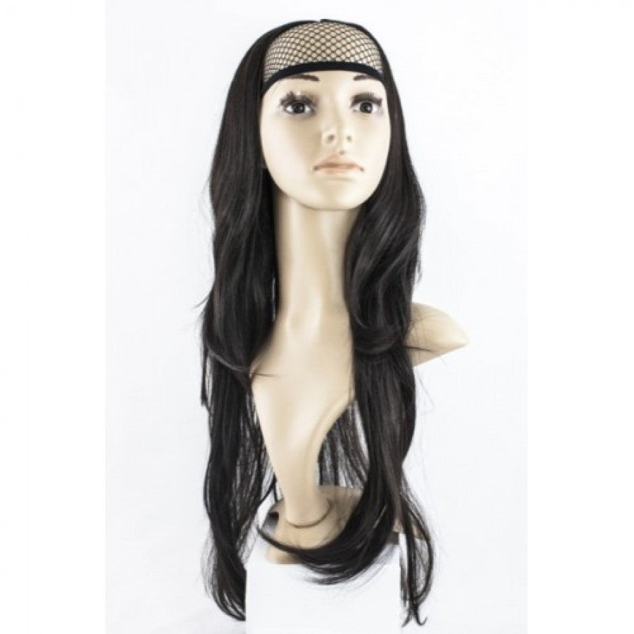 Chloe Long Natural Wavy Synthetic Half Head Wig in Warm Brunette #2/30