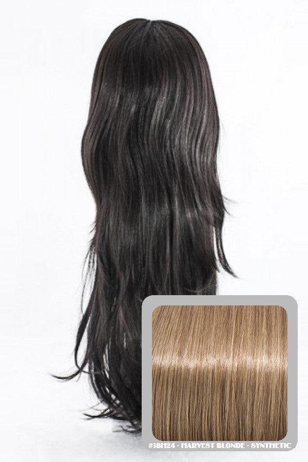 Chloe Long Natural Wavy Synthetic Half Head Wig in Harvest Blonde #18H24