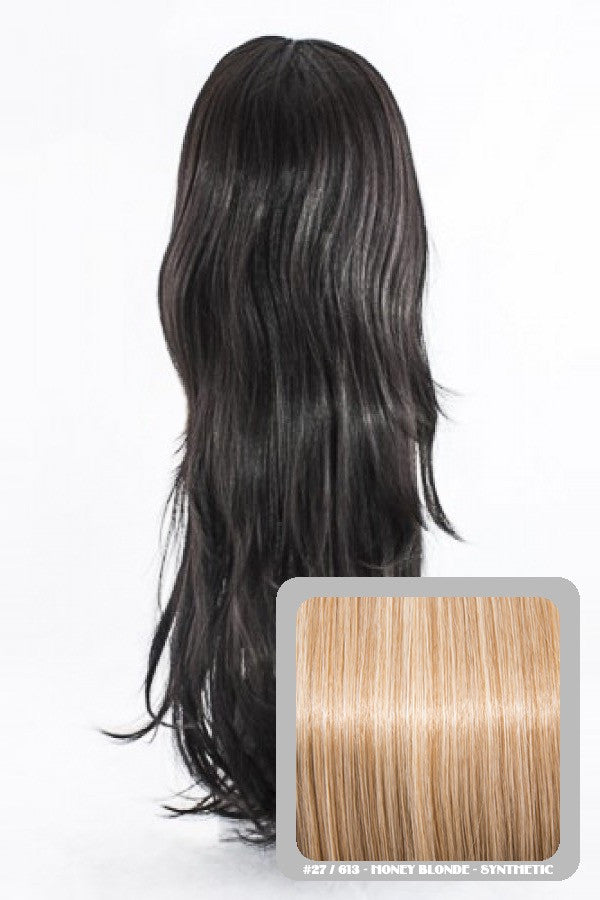 Chloe Long Natural Wavy Synthetic Half Head Wig in Honey Blonde #27/613
