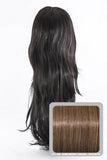 Chloe Long Natural Wavy Synthetic Half Head Wig in Dark Brown & Caramel #4/27 - Dolled Up Hair Extensions - 1