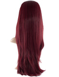 Chloe Long Natural Wavy Synthetic Half Head Wig in Burgundy #118 - Dolled Up Hair Extensions - 1