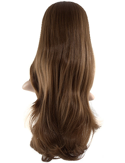 Chloe Long Natural Wavy Synthetic Half Head Wig in Warm Brunette #2/30