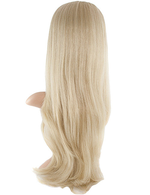 Chloe Long Natural Wavy Synthetic Half Head Wig in Golden Brown #12