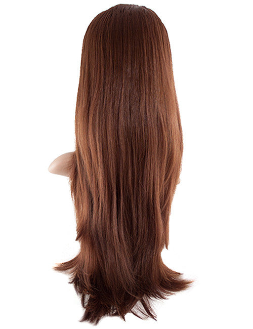 Chloe Long Natural Wavy Synthetic Half Head Wig in Auburn #33/30
