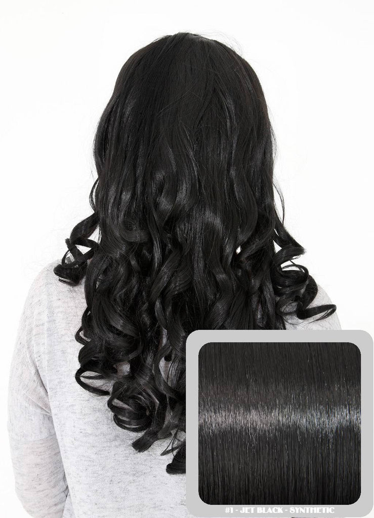 Ruby 20" Curly Half Head Synthetic Wig in Jet Black #1