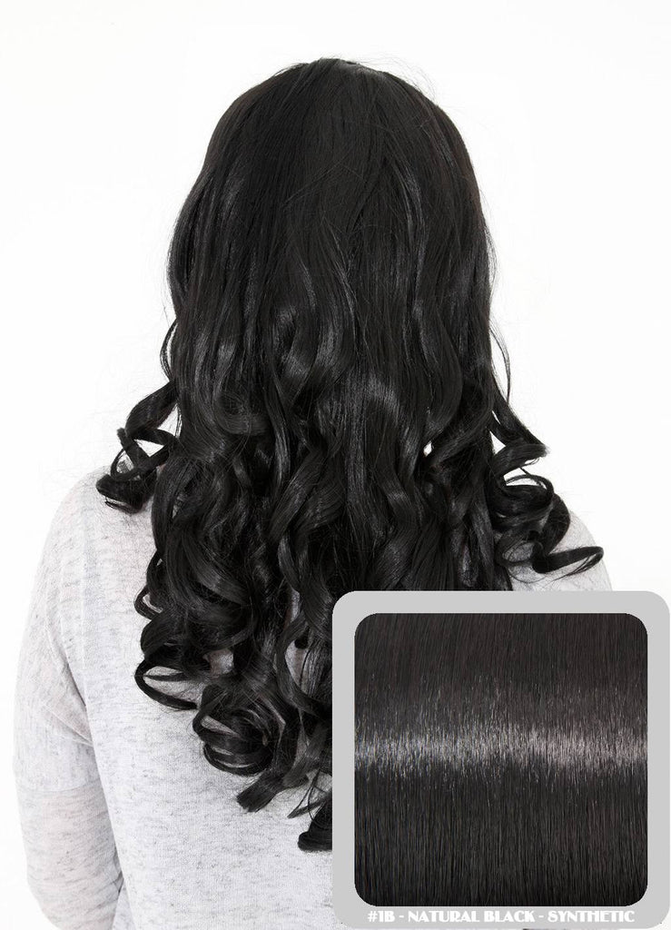 Ruby 20" Curly Half Head Synthetic Wig in Natural Black #1B