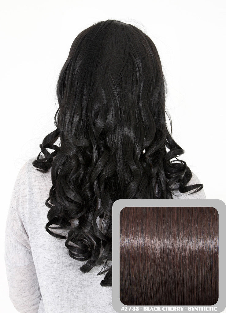 Ruby 20" Curly Half Head Synthetic Wig in Black Cherry #2/33