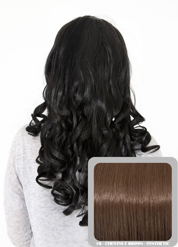 Ruby 20" Curly Half Head Synthetic Wig in Chestnut Brown #8