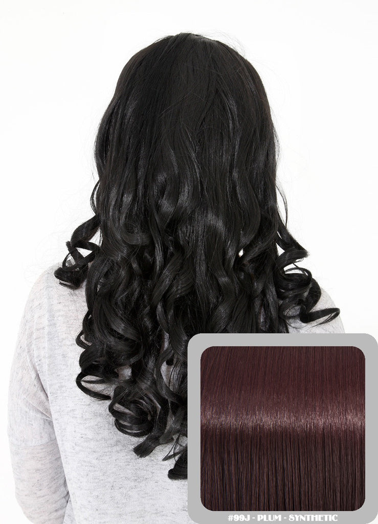 Ruby 20" Curly Half Head Synthetic Wig in Plum #99J