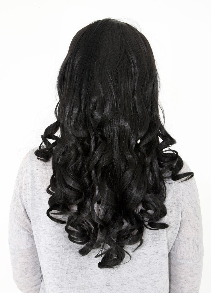 Ruby 20" Curly Half Head Synthetic Wig in Natural Black #1B