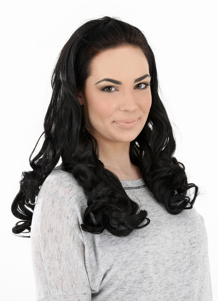 Ruby 20" Curly Half Head Synthetic Wig in Jet Black #1