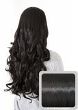 Eva 24" Long Loose Curls Half Head Wig in Jet Black #1 - Dolled Up Hair Extensions - 1