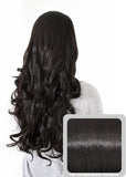 Eva 24" Long Loose Curls Half Head Wig in Natural Black #1B - Dolled Up Hair Extensions - 1