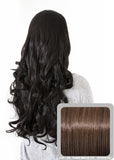 Eva 24" Long Loose Curls Half Head Wig in Warm Brunette #2/30 - Dolled Up Hair Extensions - 1