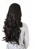 Eva 24" Long Loose Curls Half Head Wig in Darkest Brown #2 - Dolled Up Hair Extensions - 1