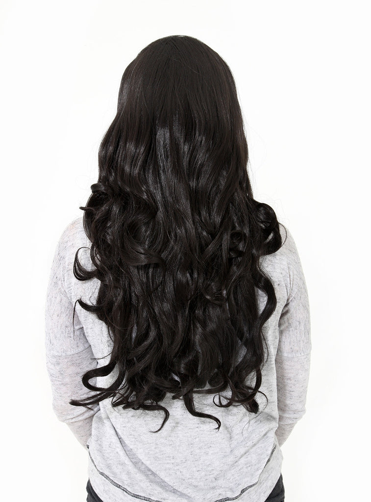 Eva 24" Long Loose Curls Half Head Wig in Dark Brown & Caramel #4/27