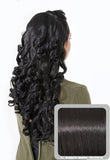 Alice 22" Long Fancy Curls Half Head Wig in Darkest Brown #2 - Dolled Up Hair Extensions - 1