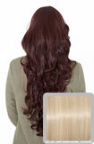 Olivia Long Curly Full Head Synthetic Wig in Light Golden Blonde #24/613 - Dolled Up Hair Extensions - 1