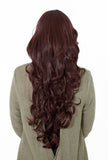 Olivia Long Curly Full Head Synthetic Wig in Plum #99J - Dolled Up Hair Extensions - 1