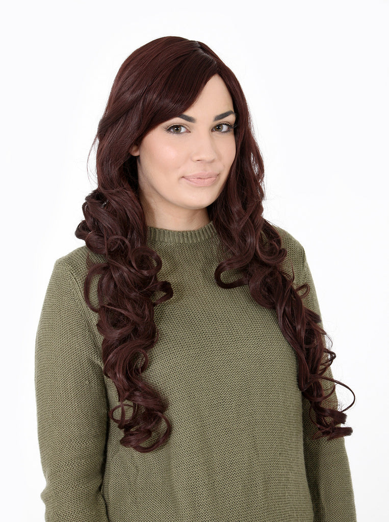 Olivia Long Curly Full Head Synthetic Wig in Plum #99J