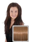 Angelina Reversible Flick Half Head Wig in #12 - Golden Brown - Dolled Up Hair Extensions - 1