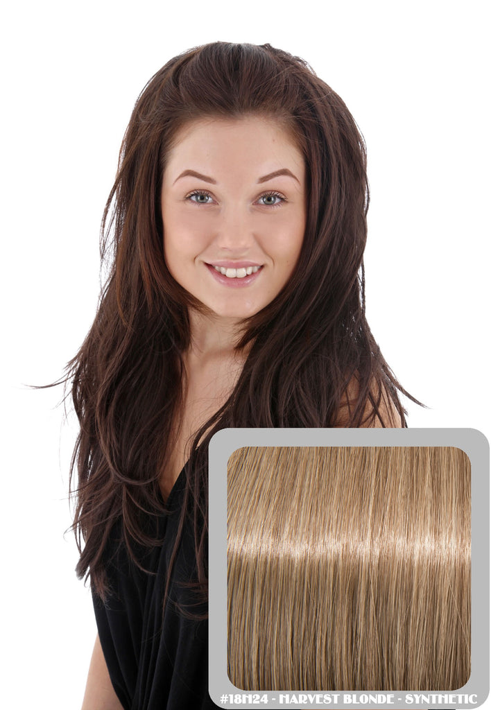 Angelina Reversible Flick Half Head Wig in #18H24 - Harvest Blonde
