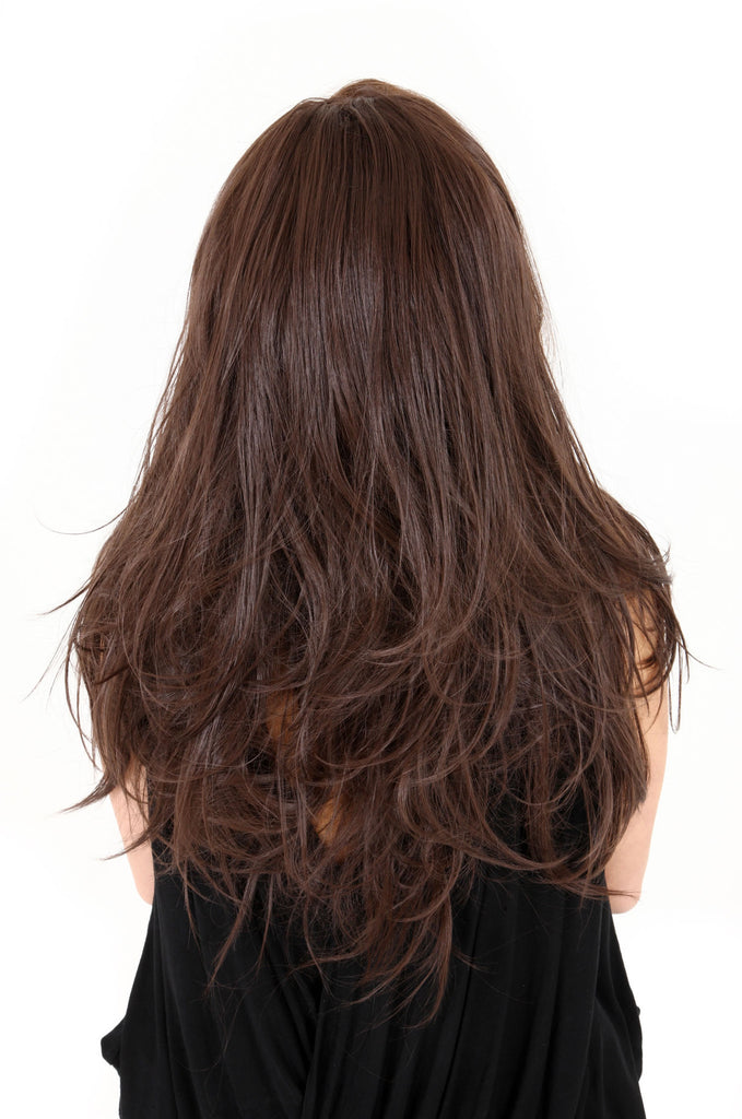 Angelina Reversible Flick Half Head Wig in #4/27 - Dark Brown & Caramel