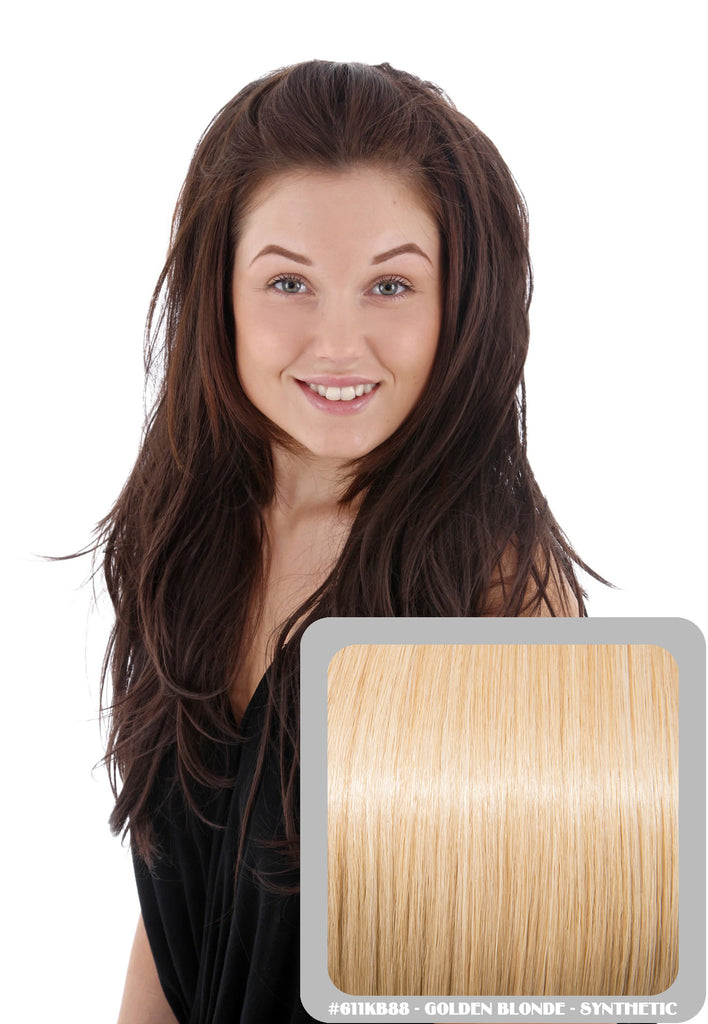 Angelina Reversible Flick Half Head Wig in #611KB88 - Golden Blonde