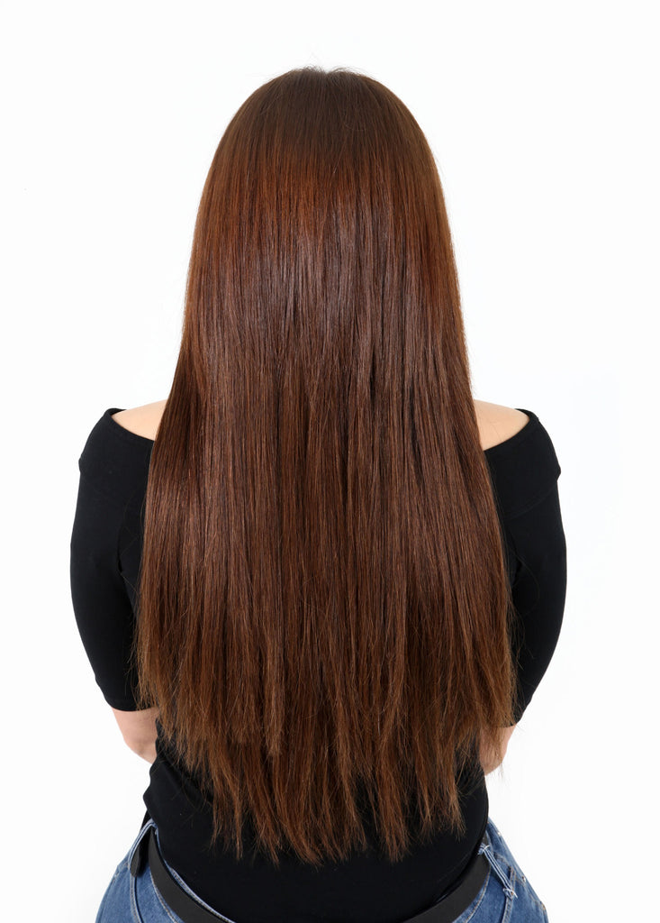 20" Deluxe Remy Human Hair Clip In Extensions 200g In Chocolate Brown (#6)