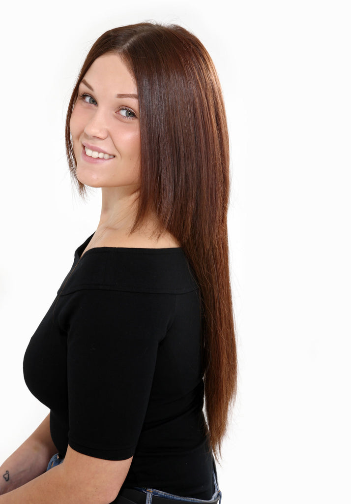 18" Full Head Remy Human Hair Clip In Extensions 160g In Jet Black (#1)