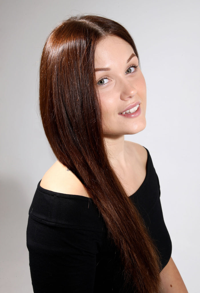 18" Full Head Remy Human Hair Clip In Extensions 160g In Caramel Blonde & Golden Brown (#12)