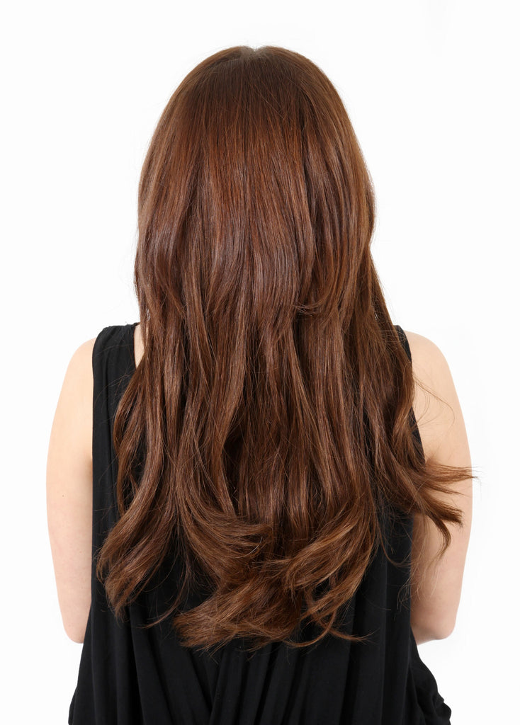 16" Full Head Remy Human Hair Clip In Extensions 160g In Light Auburn (#30)