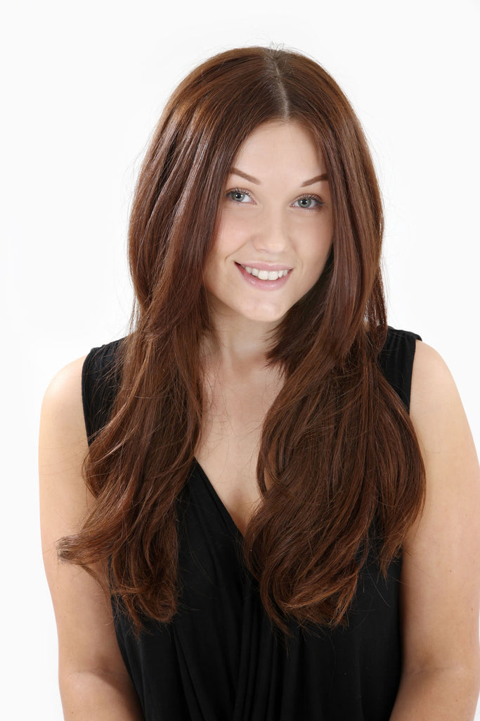 20" Deluxe Remy Human Hair Clip In Extensions 200g In Dark Brown (#4)