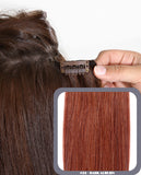 16" Deluxe Remy Human Hair Clip In Extensions 200g In Dark Auburn (#33) - Dolled Up Hair Extensions - 1