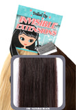 22" Remy Human Hair Invisible Tape Extensions 75g in Natural Black (#1B) - Dolled Up Hair Extensions - 1