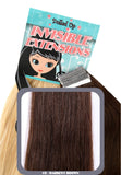 20" Remy Human Hair Invisible Tape Extensions 75g in Darkest Brown (#2) - Dolled Up Hair Extensions - 1