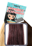 20" Remy Human Hair Invisible Tape Extensions 75g in Plum (#99J) - Dolled Up Hair Extensions - 1