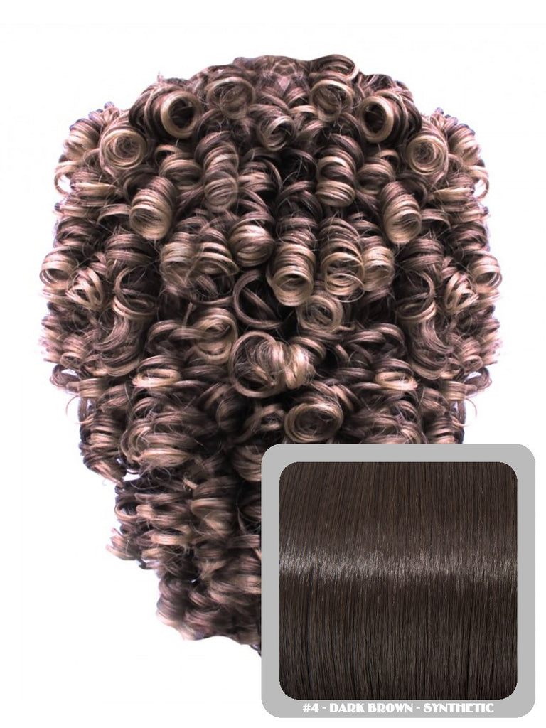 Tight Curls Irish Dancing Half Wig in Dark Brown #4