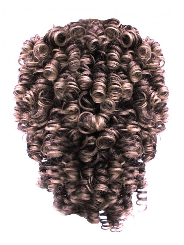 Tight Curls Irish Dancing Half Wig in Dark Brown #4